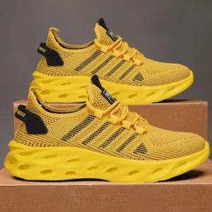 Hommes chaussures confortables unisexe baskets respirant Couple chaussures de course femmes Tennis chaussure de sport taille 37-47 jaune marche Sneaker - AliExpress 201768104